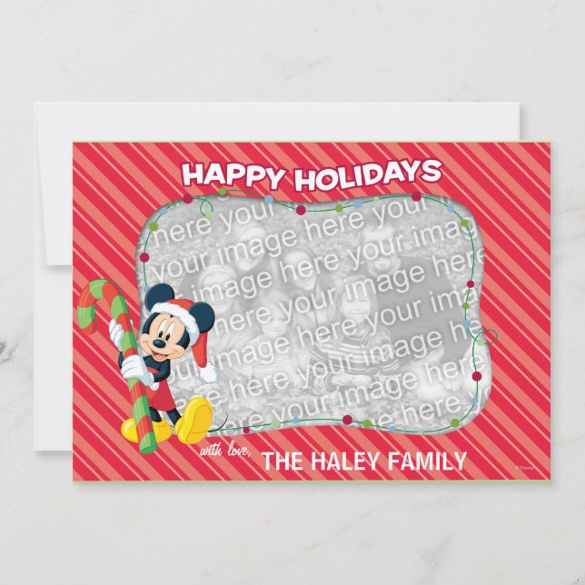 Carte de Joyeux Vacances Mickey Mouse (Devant)
