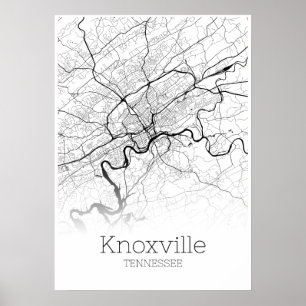 Carte de Knoxville - Tennessee - Poster de carte d