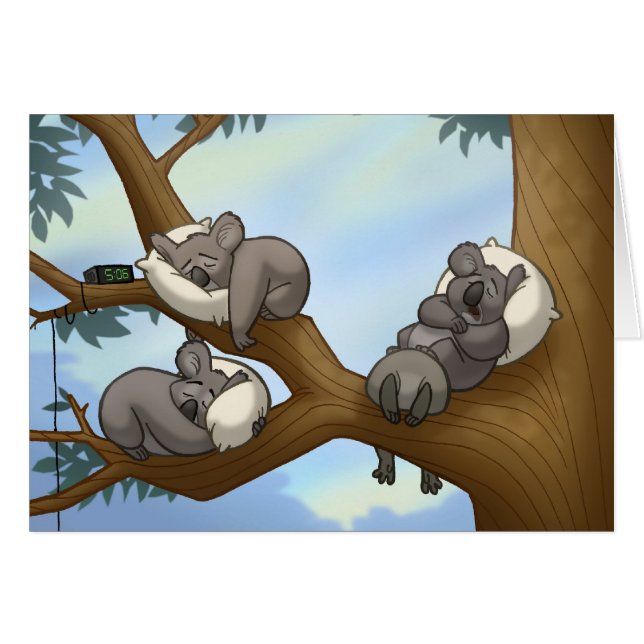 Carte de koala de sommeil (Devant horizontal)