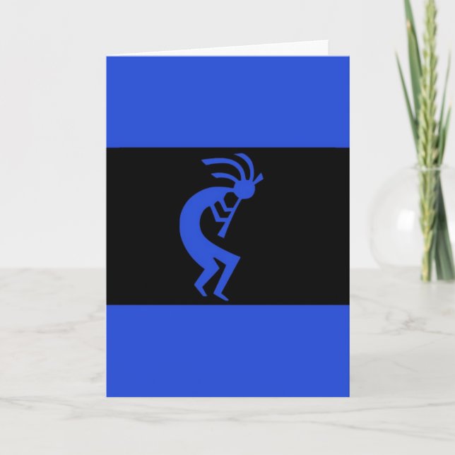 Carte De Kokopelli bleu longtemps (Devant)