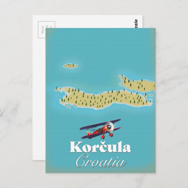 Carte de Korčula Croatie (Devant / Derrière)