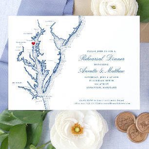 Carte de la baie Annapolis Chesapeake Dîner de rép