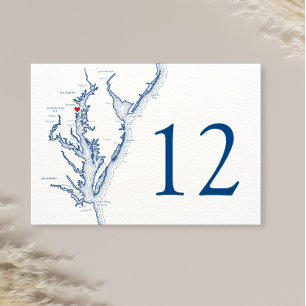 Carte de la baie Annapolis Chesapeake Élégant Mari