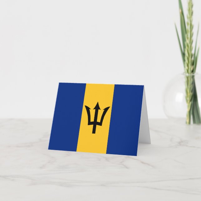 Carte de la Barbade avec drapeau (Devant)