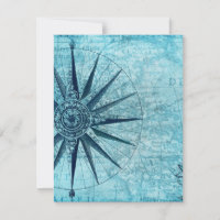 Carte de la boussole de navigation nautique vintag