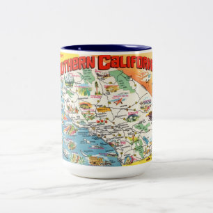 Carte de la Californie du Sud sur un mug