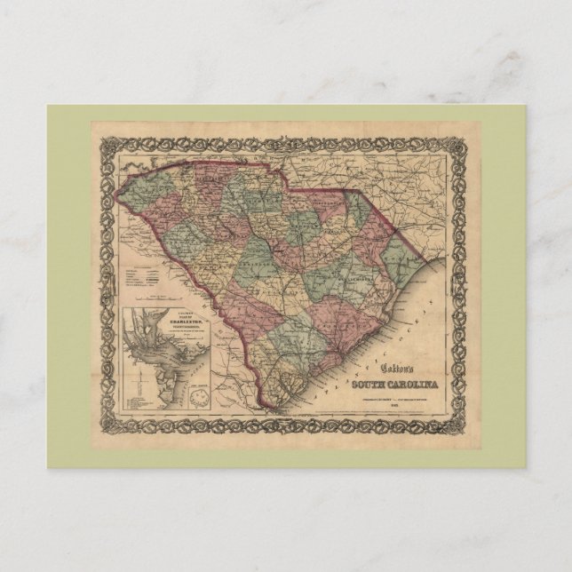 Carte de la Caroline du Sud 1865 (Devant)