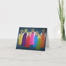 Carte de la Chorale des anges de Noël colorée