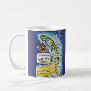 Carte de la côte nationale du Cap Cod Mug