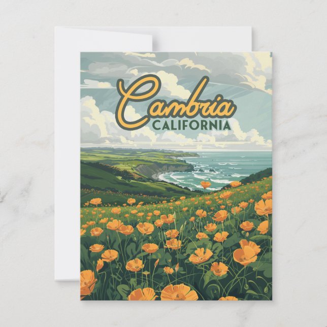 Carte de la côte Pacifique Cambria California Popp (Devant)