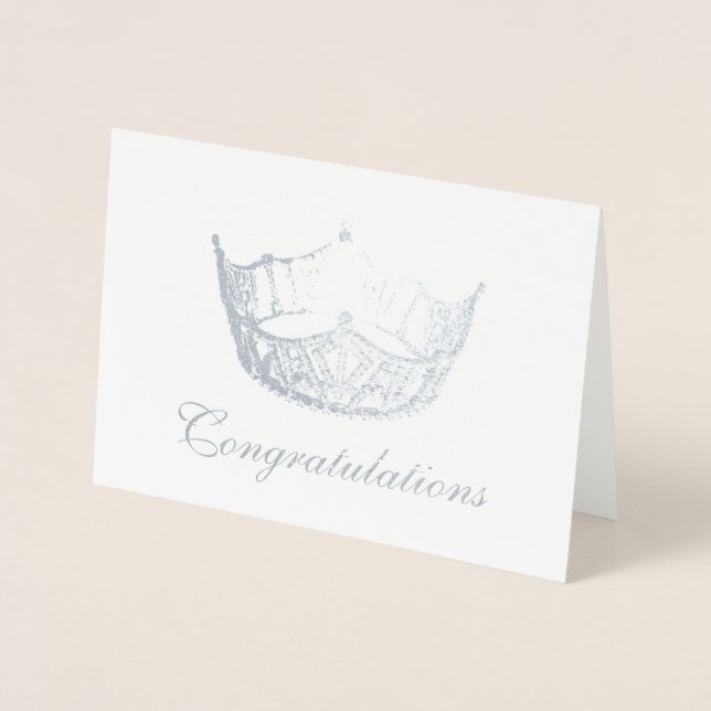 Carte de la Couronne en argent style Miss America (Devant)