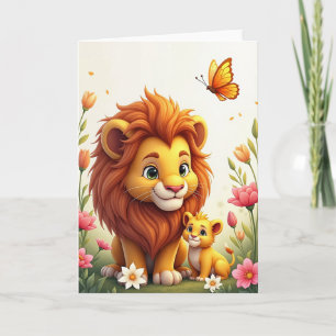 Carte de la famille du lion à pois