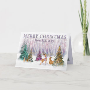 Carte de la faune forestière de Noël de tous les É