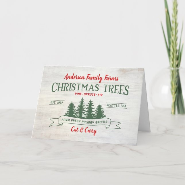 Carte de la ferme d'arbre de Noël personnalisée (Devant)