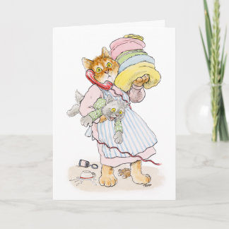 Carte de la fête de la mère de maman chat surcharg