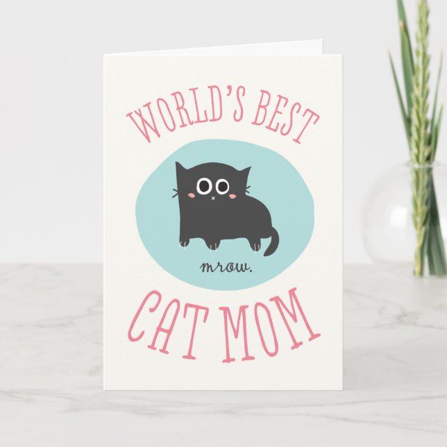 Carte de la Fête de la Mère du meilleur chat au mo (Devant)