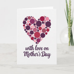Carte de la fête des mamans à coeur circulaire
