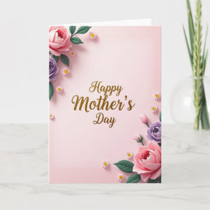 Carte de la fête des mères à dégradé rose