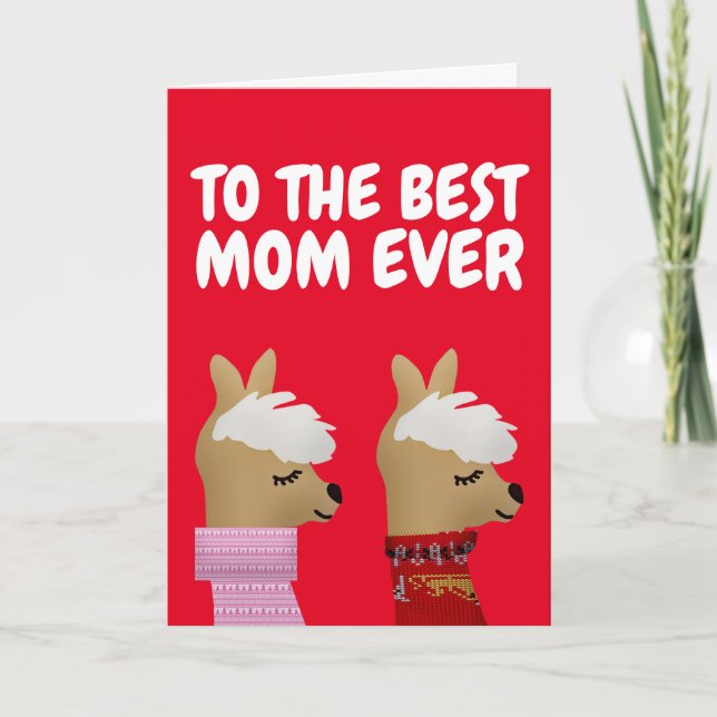 CARTE DE LA FÊTE DES MÈRES ALPACA LLAMA (Devant)