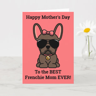 Carte de la Fête des Mères Bouledogue Français Bru