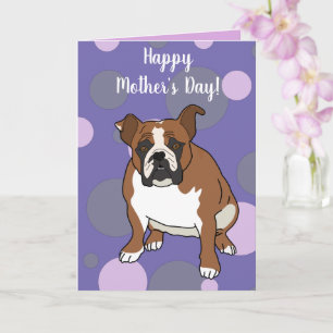 Carte de la fête des mères de Bulldog anglais