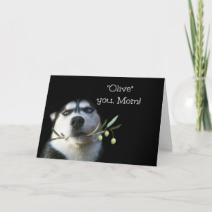 Carte de la fête des mères de Cute Husky