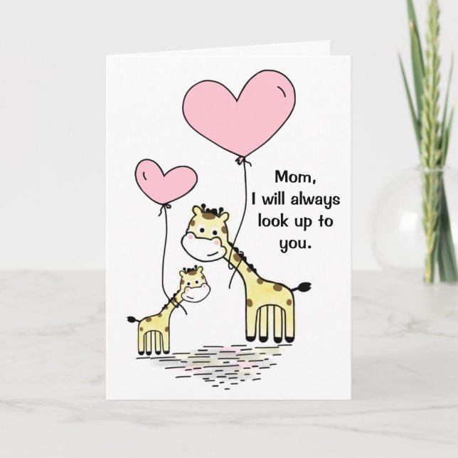 Carte de la fête des mères de la petite Giraffe (Devant)