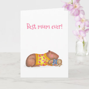 Carte de la Fête des Mères de mignonne capybara "m