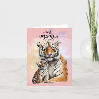 Carte de la fête des mères de tigres et de bébés
