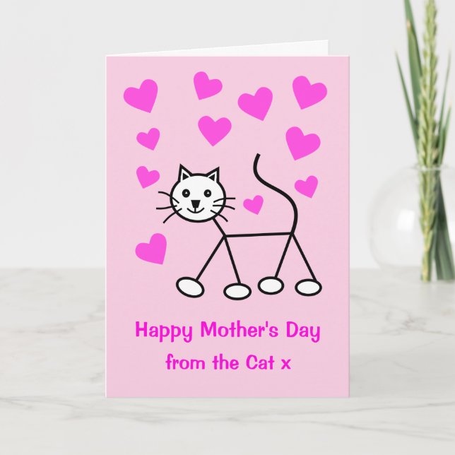 Carte de la fête des mères des coeurs de chat (Devant)
