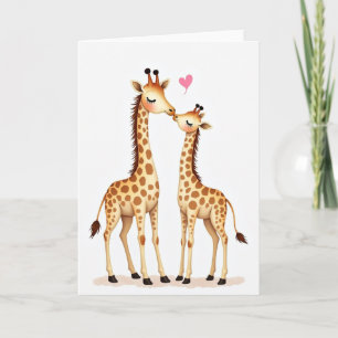 Carte de la fête des mères douce girafe