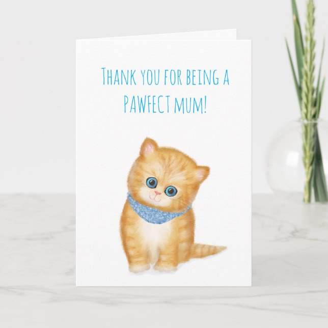 Carte de la fête des mères du chaton au gingembre  (Devant)