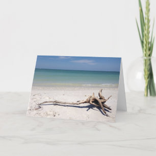 Carte de la Fête des Mères encadrée sur la plage