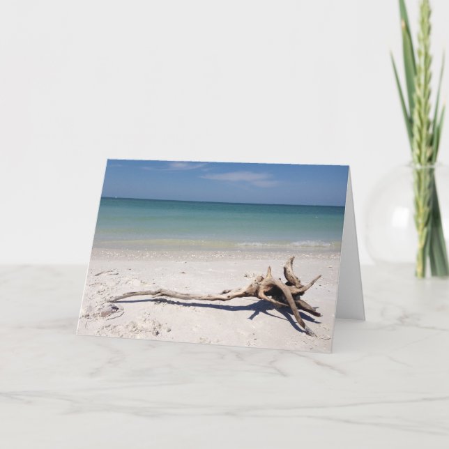 Carte de la fête des mères encadrée sur la plage (Devant)