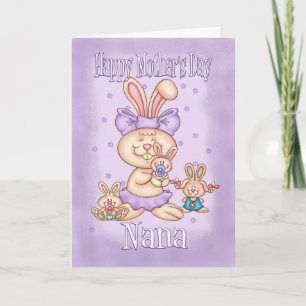 Carte de la Fête des Mères Nana - Joli lapin avec 