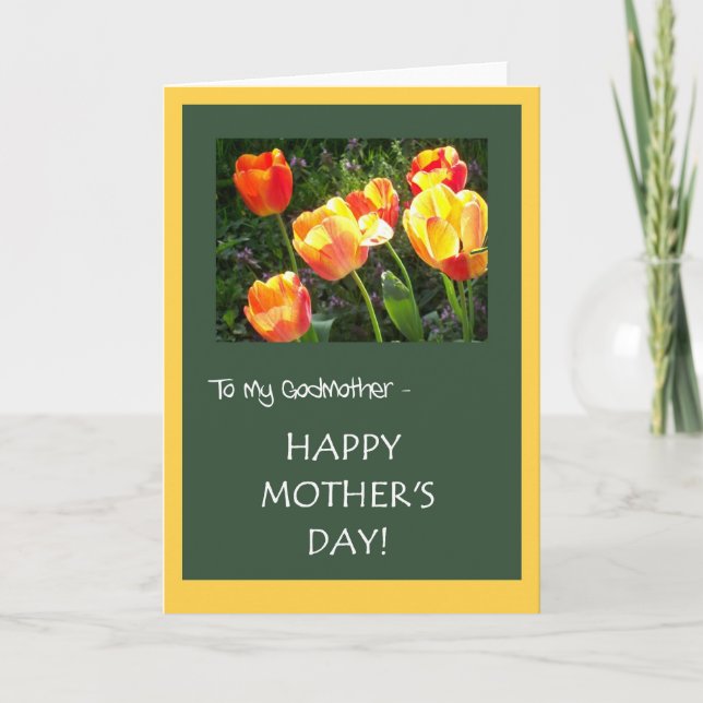 Carte de la Fête des Mères pour Godmère - 'Tulips' (Devant)