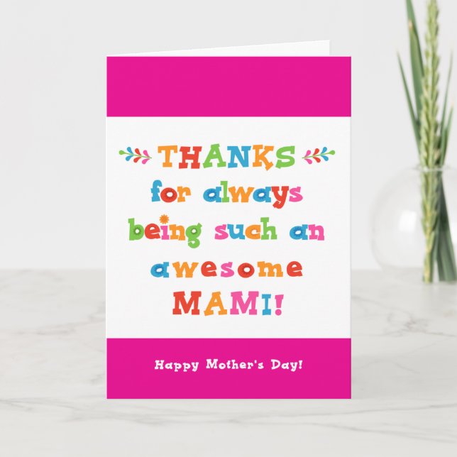 Carte de la fête des mères pour Mami (Devant)