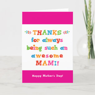 Carte de la fête des mères pour Mami