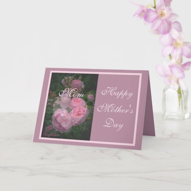 Carte de la fête des mères Rose rose et Cœur (Orchidée)