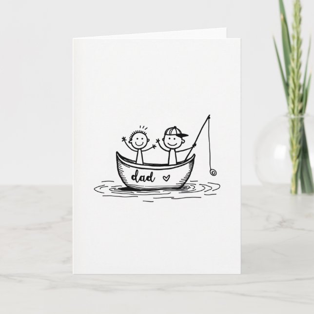 Carte de la Fête des Papas Bateaux Joyeux (Devant)