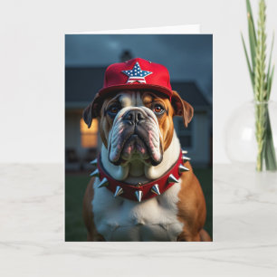 Carte de la Fête des Pères avec Chien aux Yeux Amb