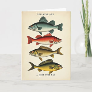 Carte de la Fête des Pères avec Poisson Sarcelle