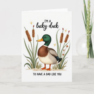 Carte de la Fête des Pères Canard Chanceux