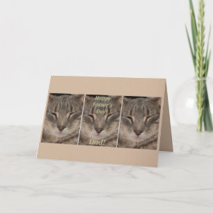 Carte de la Fête des Pères (Chat endormi)