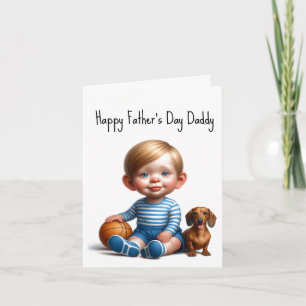 Carte de la fête des pères Dachshund Daddy