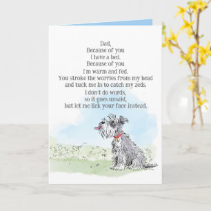 Carte de la Fête des Pères de la part du chien