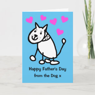 Carte de la fête des pères dessin animé de chien m