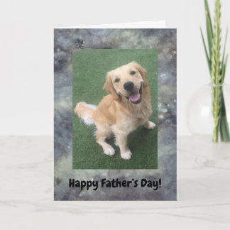 Carte de la fête des pères Golden Retriever