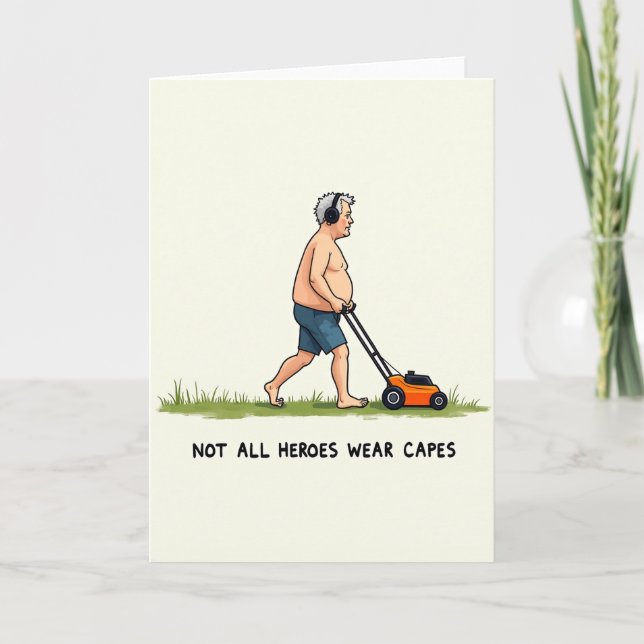 Carte de la Fête des Pères Lawn Hero (Devant)