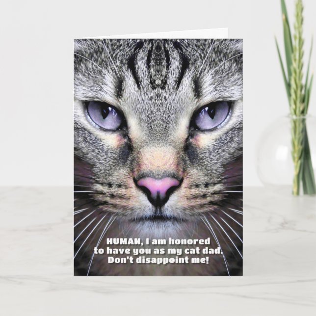 Carte de la Fête des Pères pour papa chat (Devant)